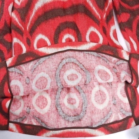 Tory Burch Linen Boho Smock Top Boat Neck Tunic Sz 4 - Picture 6 of 16